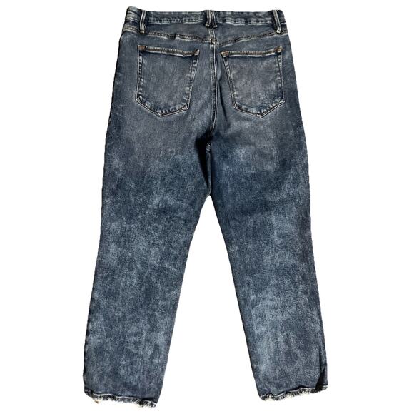 Good American Jeans Women's 16 Denim Hi Rise Straight Leg Distressed Hems - Picture 2 of 11